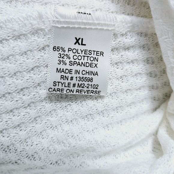 Cure Womens Blouse White Size XL Polyester Blend Stretch 3/4 Bell Sleeve - Picture 6 of 12